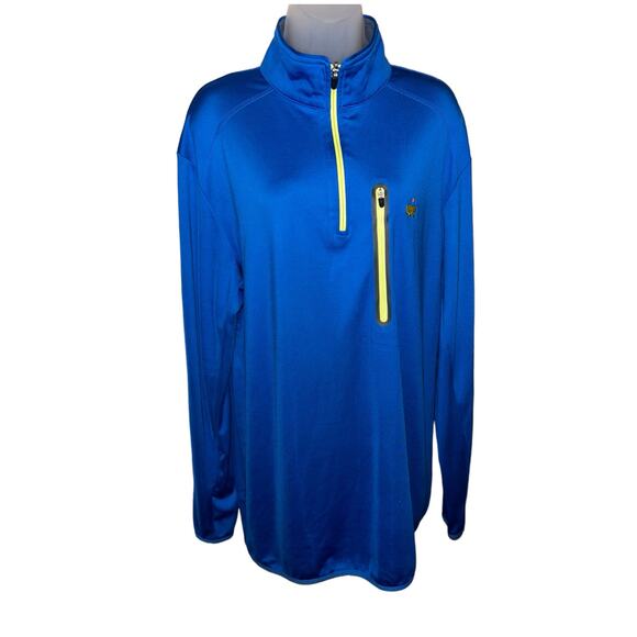 Masters Tech 1/4 Zip Pullover Mens Large Blue Long Sleeve Performance Golf - Picture 1 of 6